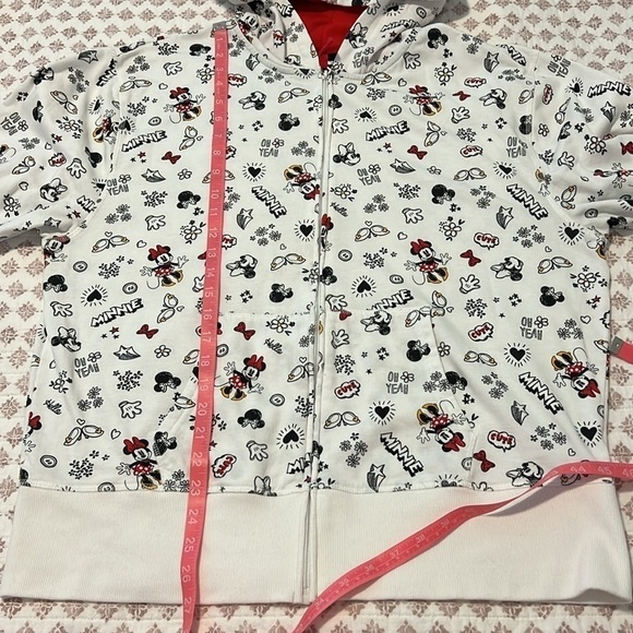 Disney Minnie Mouse All Over Print Sweatshirt Zipper Jacket Hoodie Size XL - Picture 12 of 12